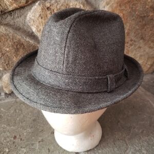 Stetson Equalizer Charcoal Grey Wool Fedora Size M (7 - 7 1/8)